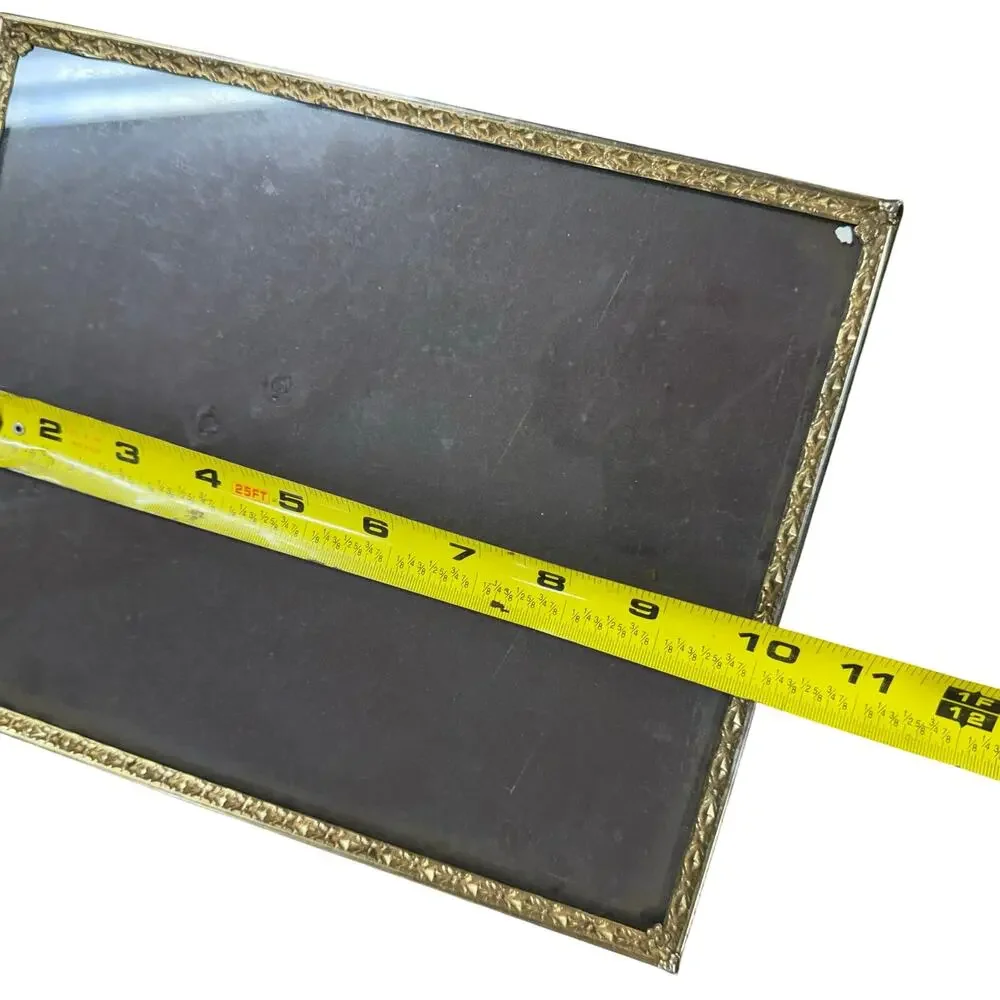 Vintage Picture Photo Frame 8x10 Gold Brass Tone Metal Ornate Hanging Wall Decor